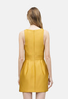 ELISABETTA FRANCHI abito corto elegante in duchesse giallo Sun donna. AB87561E2 EV4 ELISABETTA FRANCHI 