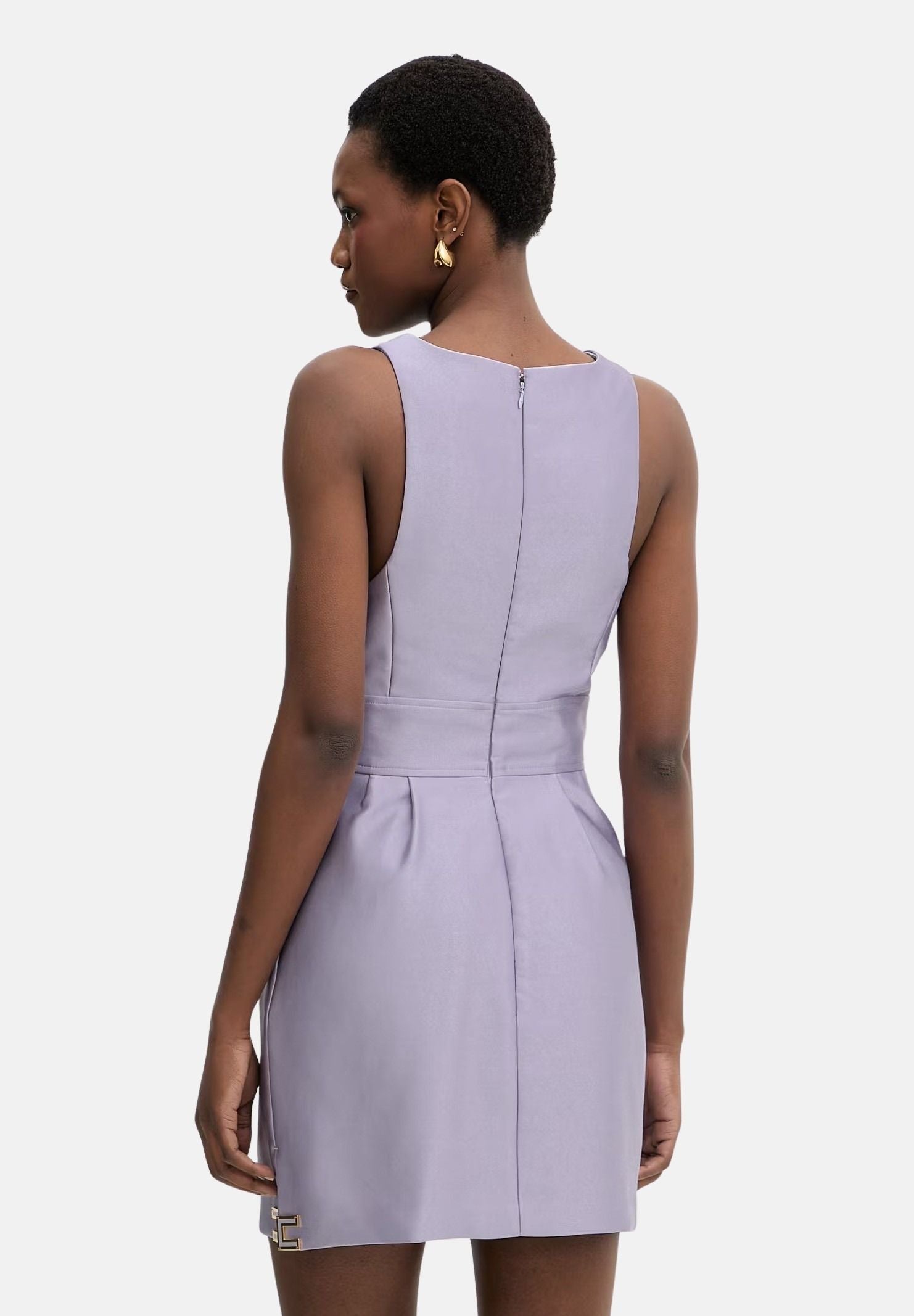 ELISABETTA FRANCHI Abito corto in duchesse lilla donna. AB87561E2 EV7 ELISABETTA FRANCHI 