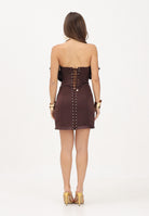 ELISABETTA FRANCHI Abito corto cacao marrone da donna con maxi ruche AB87962E2 644 ELISABETTA FRANCHI 