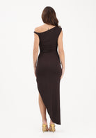 ELISABETTA FRANCHI Abito midi marrone da donna con spallina gioiello AB90661E2 EV9 ELISABETTA FRANCHI 