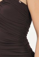 ELISABETTA FRANCI Abito corto marrone da donna in jersey crêpe AB90861E2 EV9 ELISABETTA FRANCHI 