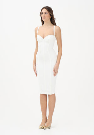 ELISABETTA FRANCHI Abito midi avorio da donna AB91861E2 360 ELISABETTA FRANCHI 