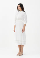 ELISABETTA FRANCHI Abito midi avorio da donna AB92361E2 360 ELISABETTA FRANCHI 