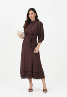 ELISABETTA FRANCHI Abito midi cacao da donna AB92361E2 644 ELISABETTA FRANCHI 