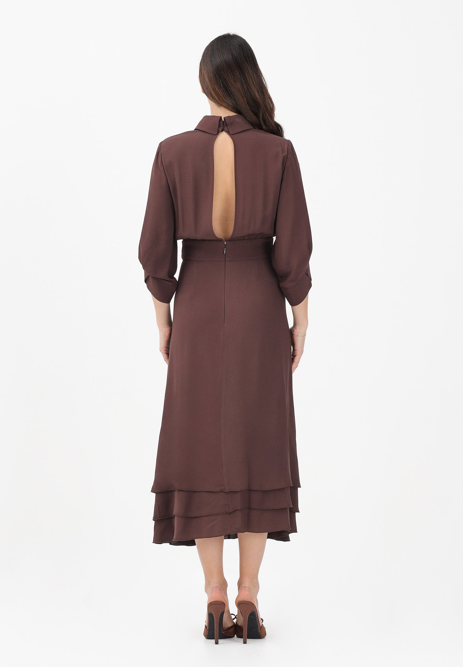 ELISABETTA FRANCHI Abito midi cacao da donna AB92361E2 644 ELISABETTA FRANCHI 