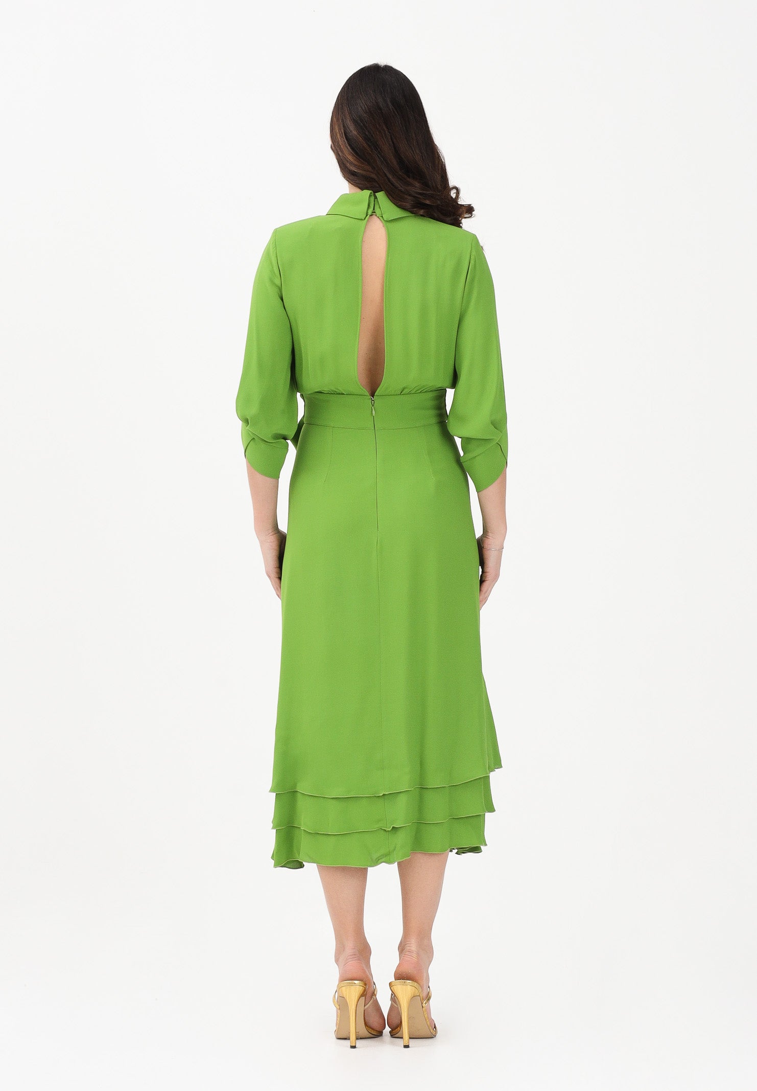 ELISABETTA FRANCHI Abito midi verde da donna AB92361E2 EV3 ELISABETTA FRANCHI 