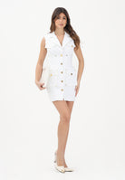 ELISABETTA FRANCHI Abito corto bianco da donna in gabardina di cotone AB92861E2 360 ELISABETTA FRANCHI 