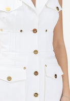 ELISABETTA FRANCHI Abito corto bianco da donna in gabardina di cotone AB92861E2 360 ELISABETTA FRANCHI 