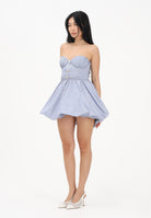 ELISABETTA FRANCHI Abito corto a righe bianche e blu da donna AB95162E2 019 ELISABETTA FRANCHI 