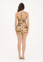 ELISABETTA FRANCHI Abito corto beige da donna con stampa tigre AB95962E2 470 ELISABETTA FRANCHI 