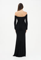 ELISABETTA FRANCHI Abito lungo nero da donna con drappeggi ABR1061E2 110 ELISABETTA FRANCHI 