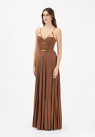 ELISABETTA FRANCHI Abito lungo cuoio da donna in jersey lamé ABR1661E2 600 ELISABETTA FRANCHI 