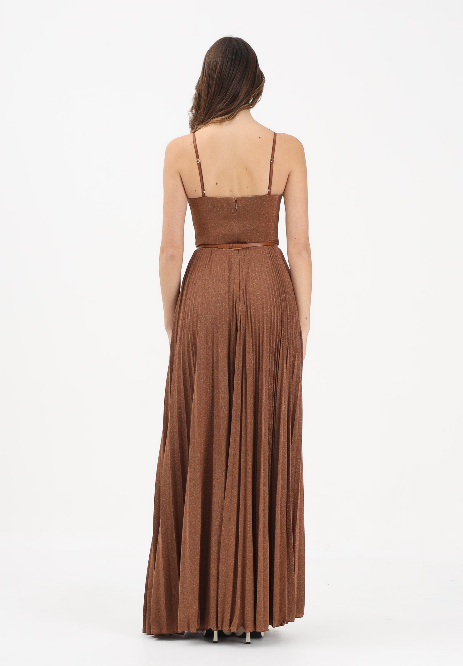 ELISABETTA FRANCHI Abito lungo cuoio da donna in jersey lamé ABR1661E2 600 ELISABETTA FRANCHI 
