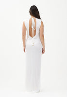 ELISABETTA FRANCHI Abito lungo avorio da donna con spacco laterale ABR2461E2 360 ELISABETTA FRANCHI 