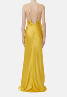 ELISABETTA FRANCHI Abito lungo Red Carpet in raso giallo donna ABR3362E2 EV4 ELISABETTA FRANCHI 