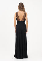 ELISABETTA FRANCHI Abito lungo nero da donna in tulle e jersey lurex ABR4462E2 685 ELISABETTA FRANCHI 