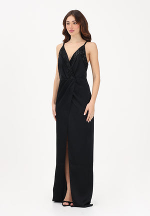 ELISABETTA FRANCHI Abito lungo nero da donna con ricami di perline ABR4862E2 110 ELISABETTA FRANCHI 