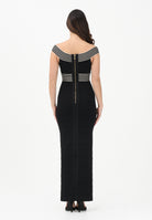 ELISABETTA FRANCHI Abito lungo nero da donna con bande a righe AM75S61E2 685 ELISABETTA FRANCHI 