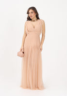 ELISABETTA FRANCHI Abito lungo nude da donna in tulle AR80J62E2 EA1 ELISABETTA FRANCHI 