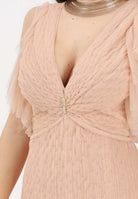 ELISABETTA FRANCHI Abito lungo nude da donna in tulle AR80J62E2 EA1 ELISABETTA FRANCHI 