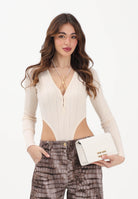 ELISABETTA FRANCHI Body a manica lunga burro da donna con dettaglio gioiello BK83S61E2 193 ELISABETTA FRANCHI 