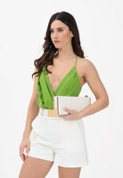 ELISABETTA FRANCHI Body verde da donna con spalline incrociate sul retro BO01461E2 EV3 ELISABETTA FRANCHI 