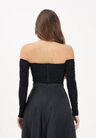 ELISABETTA FRANCHI Body nero da donna con drappeggi<BR/> BO01561E2 110 ELISABETTA FRANCHI 