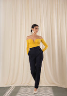 ELISABETTA FRANCHI Body giallo da donna con drappeggi BO01561E2 EV4 ELISABETTA FRANCHI 