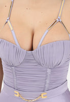 ELISABETTA FRANCHI Body lilla da donna con placche gioiello BO01961E2 EV7 ELISABETTA FRANCHI 