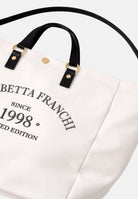 ELISABETTA FRANCHI Borsa mare avorio e nera da donna con logo BS14A62E2 309 ELISABETTA FRANCHI 