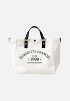 ELISABETTA FRANCHI Borsa mare avorio e nera da donna con logo BS14A62E2 309 ELISABETTA FRANCHI 