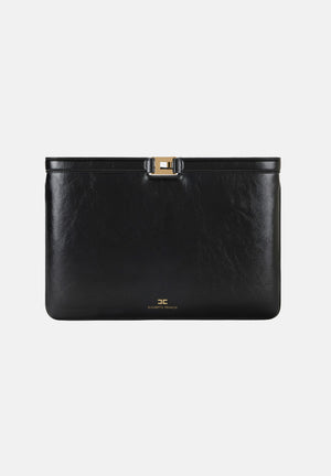 ELISABETTA FRANCHI Pochette nera da donna effetto naplak BS18A61E2 110 ELISABETTA FRANCHI 