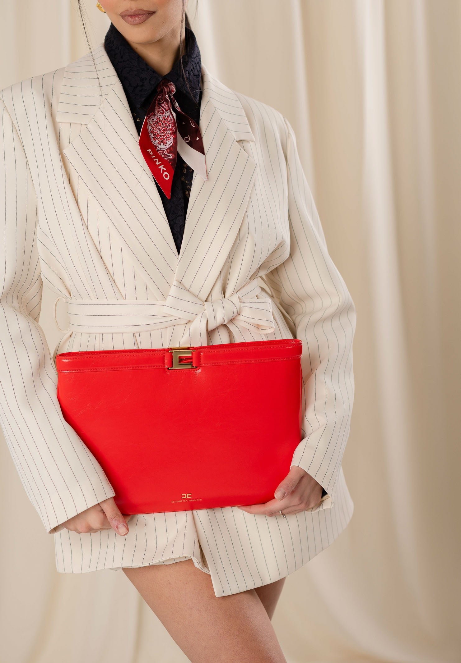ELISABETTA FRANCHI Pochette rossa da donna effetto naplak BS18A61E2 H85 ELISABETTA FRANCHI 