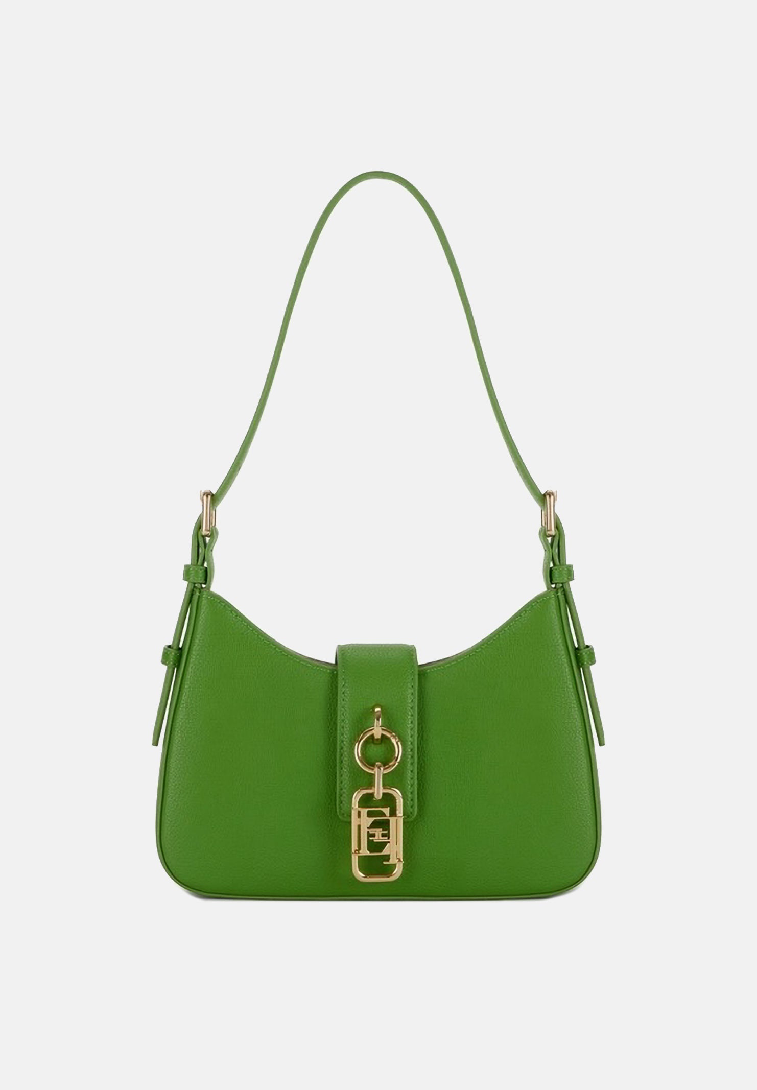 ELISABETTA FRANCHI Borsa a spalla verde da donna con charm<BR/> BS24A62E2 EV3 ELISABETTA FRANCHI 