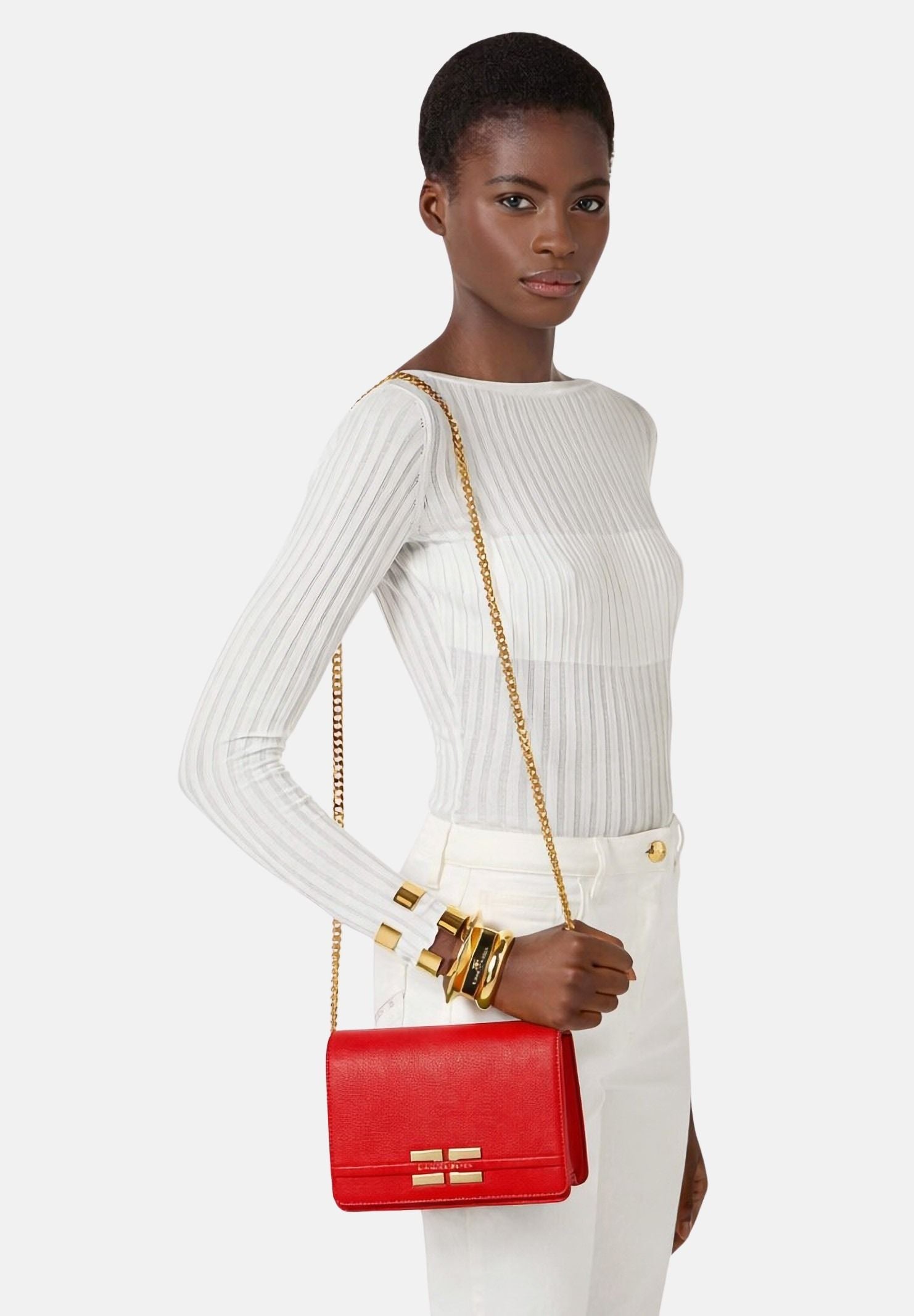 ELISABETTA FRANCHI Pochette rossa da donna con logo BS39A61E2 H85 ELISABETTA FRANCHI 