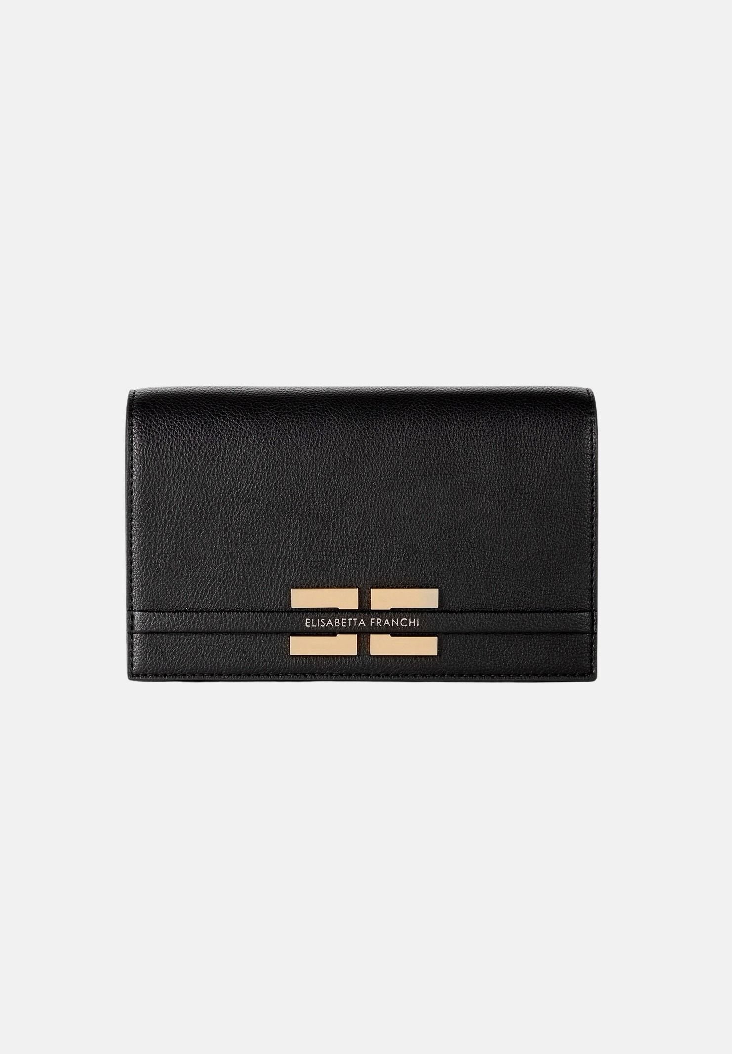 ELISABETTA FRANCHI Pochette nera da donna con logo BS40A61E2 110 ELISABETTA FRANCHI 