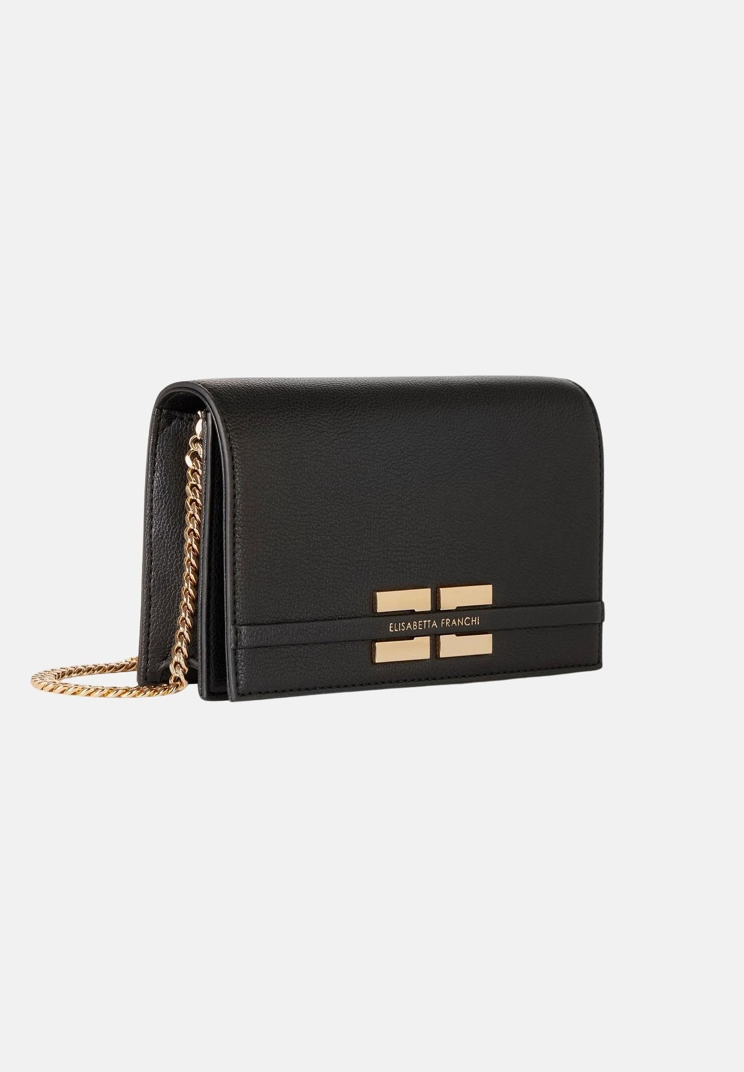 ELISABETTA FRANCHI Pochette nera da donna con logo BS40A61E2 110 ELISABETTA FRANCHI 
