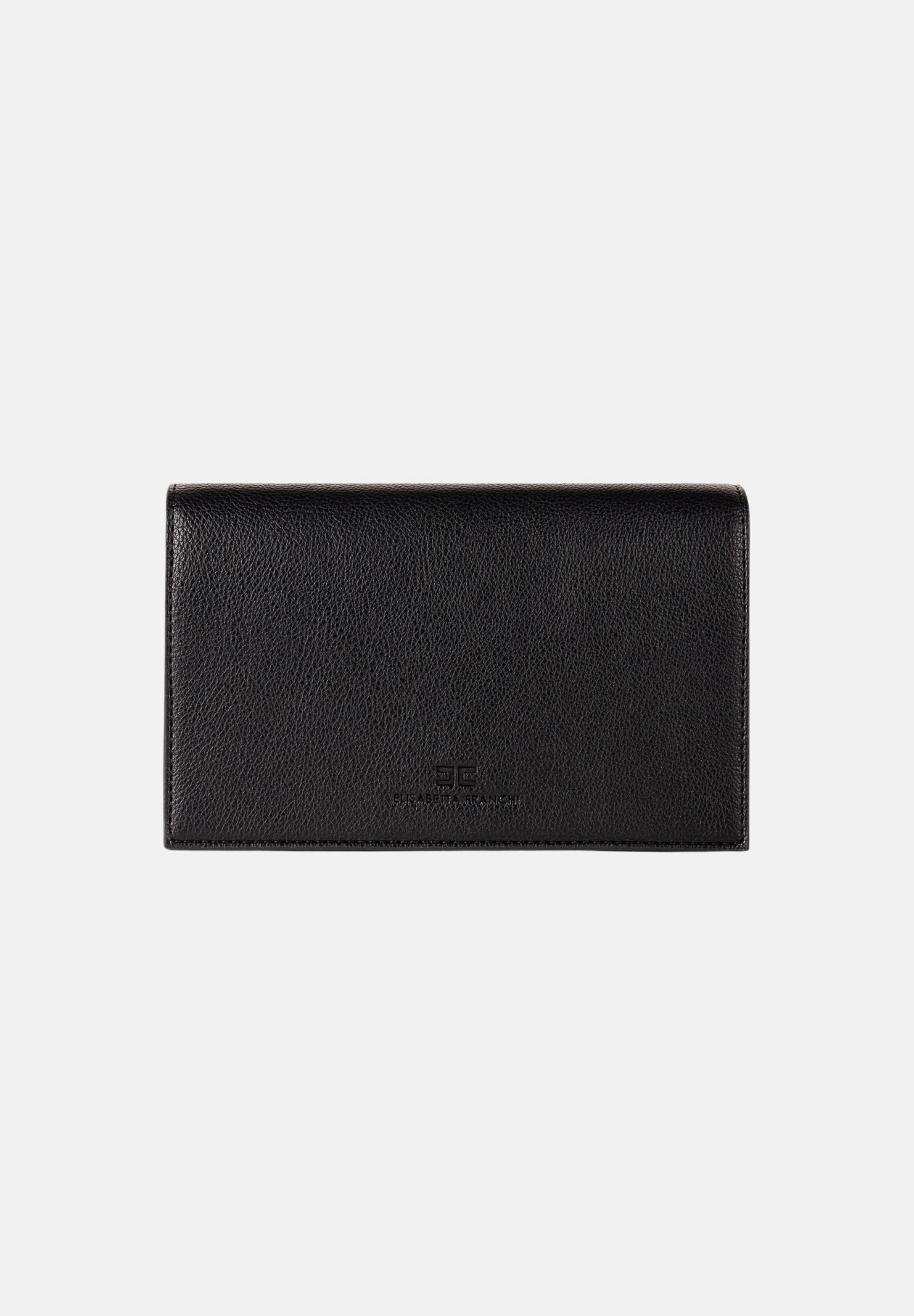 ELISABETTA FRANCHI Pochette nera da donna con logo BS40A61E2 110 ELISABETTA FRANCHI 