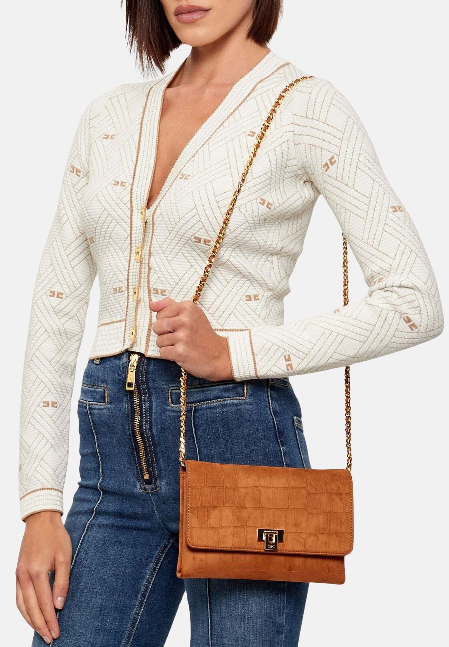 ELISABETTA FRANCHI Pochette cuoio da donna realizzata in suede BS64A61E2 600 ELISABETTA FRANCHI 