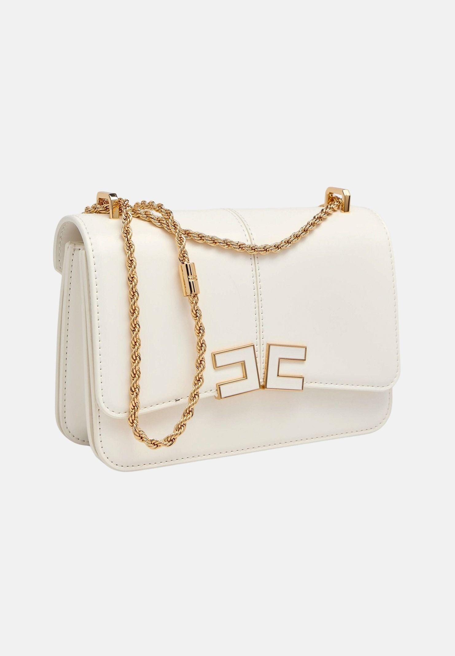 ELISABETTA FRANCHI Borsa a tracolla avorio da donna con logo BS91A61E2 360 ELISABETTA FRANCHI 