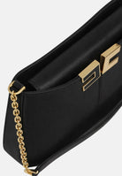 ELISABETTA FRANCHI Borsa a spalla nera da donna con dettaglio logo BS93A61E2 110 ELISABETTA FRANCHI 