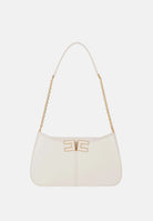 ELISABETTA FRANCHI Borsa a spalla avorio da donna con dettaglio logo BS93A61E2 360 ELISABETTA FRANCHI 