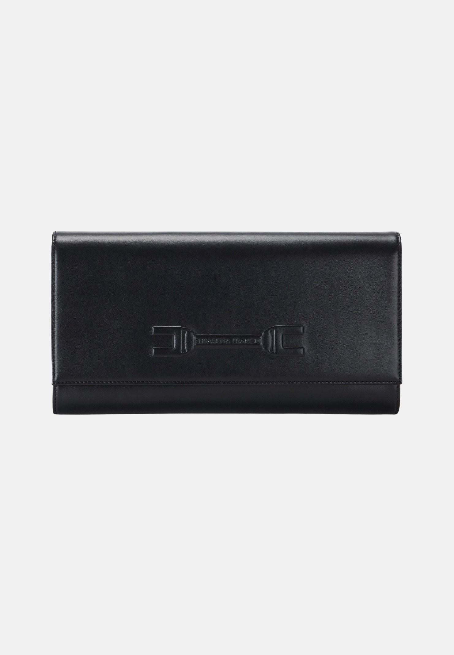 ELISABETTA FRANCHI Pochette nera da donna realizzata in vera pelle BS99A61E2 110 ELISABETTA FRANCHI 