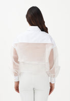 ELISABETTA FRANCHI Camicia a manica lunga bianca da donna con inserto in tulle CA11861E2 360 ELISABETTA FRANCHI 