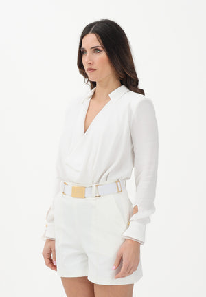 ELISABETTA FRANCHI Body a manica lunga avorio da donna CB00261E2 360 ELISABETTA FRANCHI 