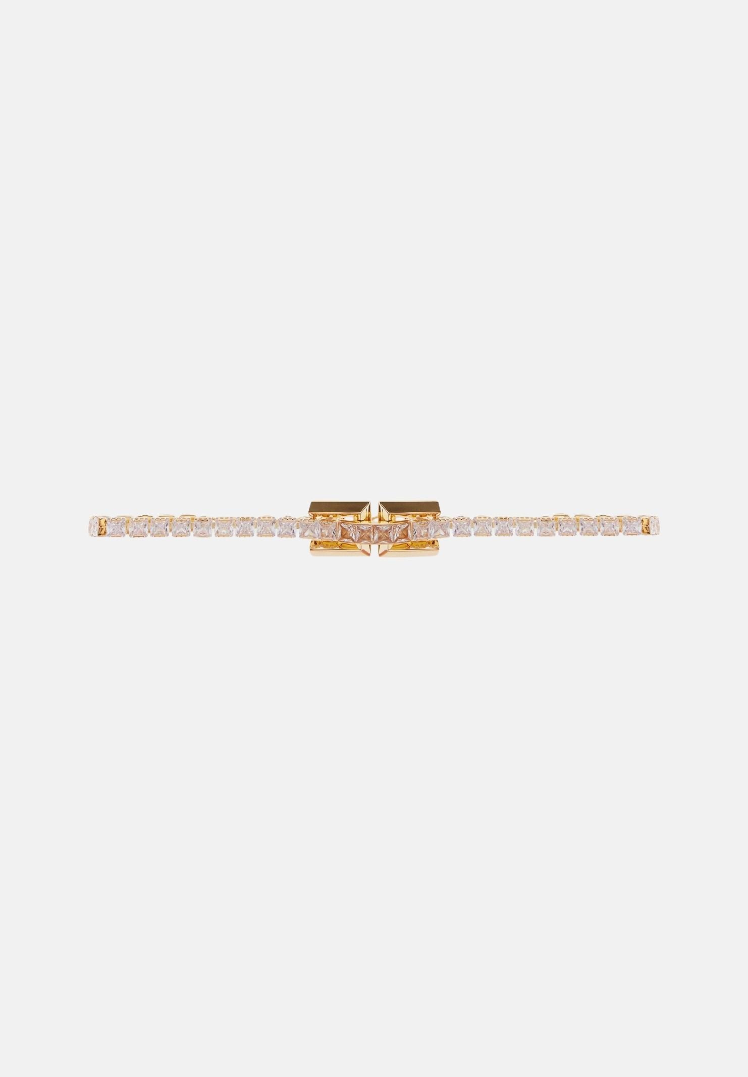 ELISABETTA FRANCHI Collana oro da donna in strass con logo<BR/> CO64D62E2 U95 ELISABETTA FRANCHI 