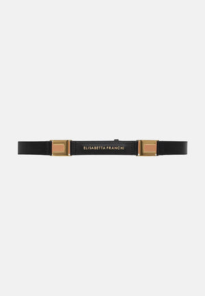 ELISABETTA FRANCHI Cintura nera da donna con logo CT09S61E2 110 ELISABETTA FRANCHI 