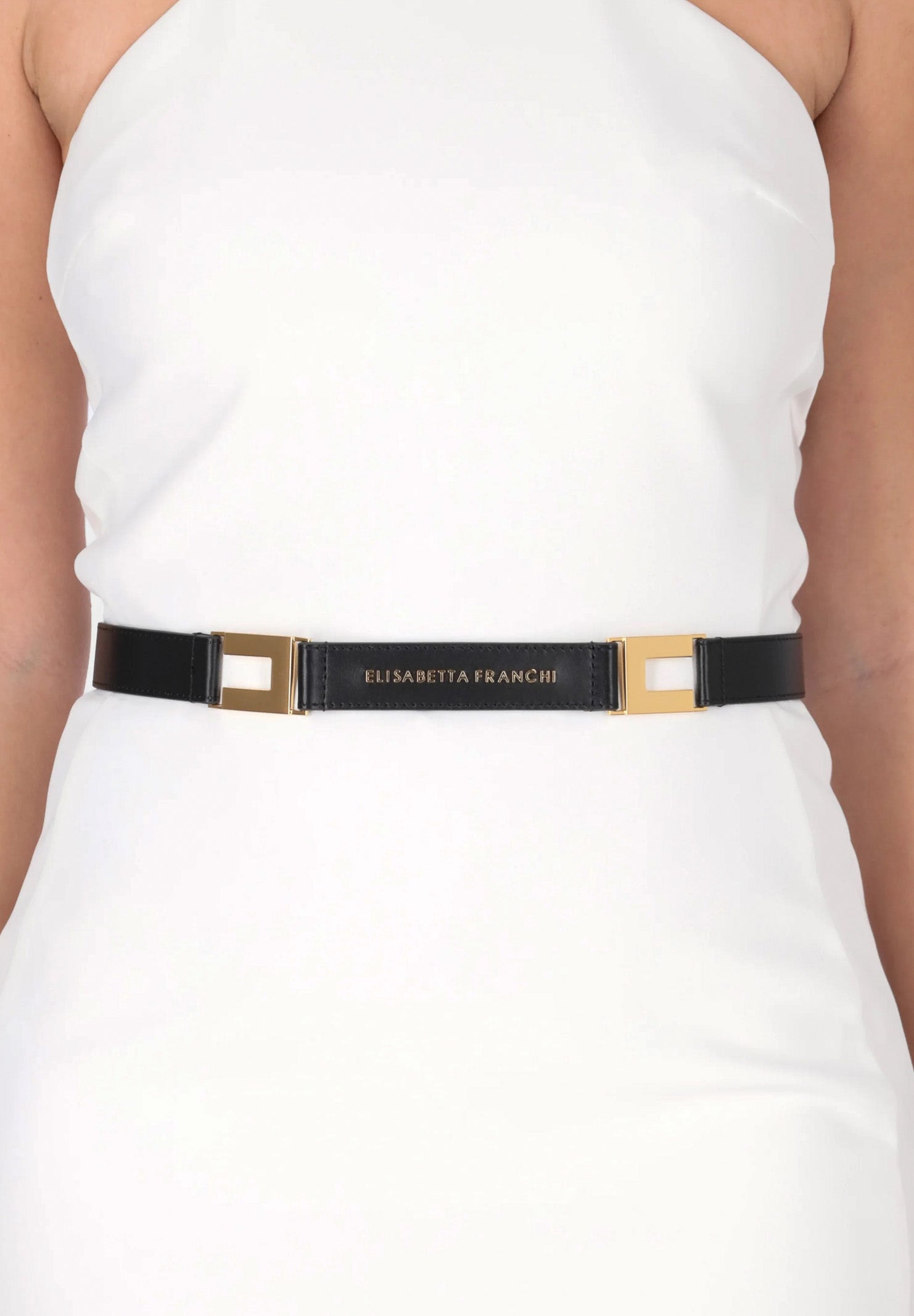 ELISABETTA FRANCHI Cintura nera da donna con logo CT09S61E2 110 ELISABETTA FRANCHI 
