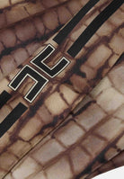 ELISABETTA FRANCHI Foulard quadrato cacao da donna realizzato in twill di seta FO24L61E2 644 ELISABETTA FRANCHI 