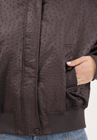 ELISABETTA FRANCHI Bomber marrone da donna in taffettà GB06D63E2 EV9 ELISABETTA FRANCHI 